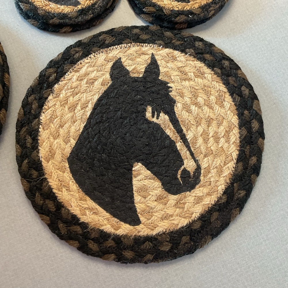Horse Silhouette Woven Coasters and place mats